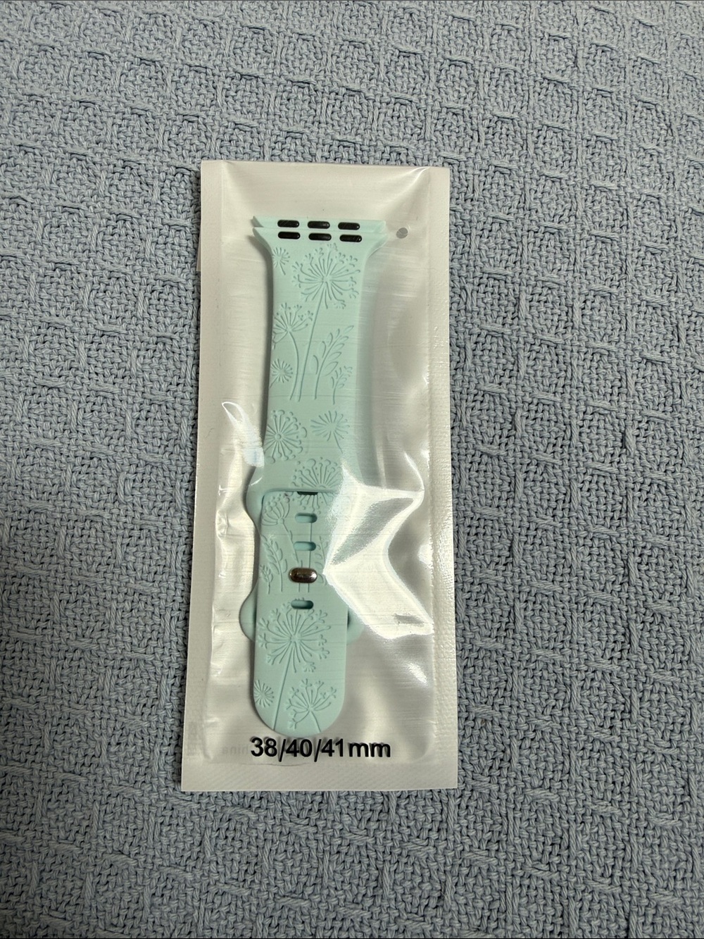 Apple Mint Green Floral Silicone Watch Band 38/40/41mm